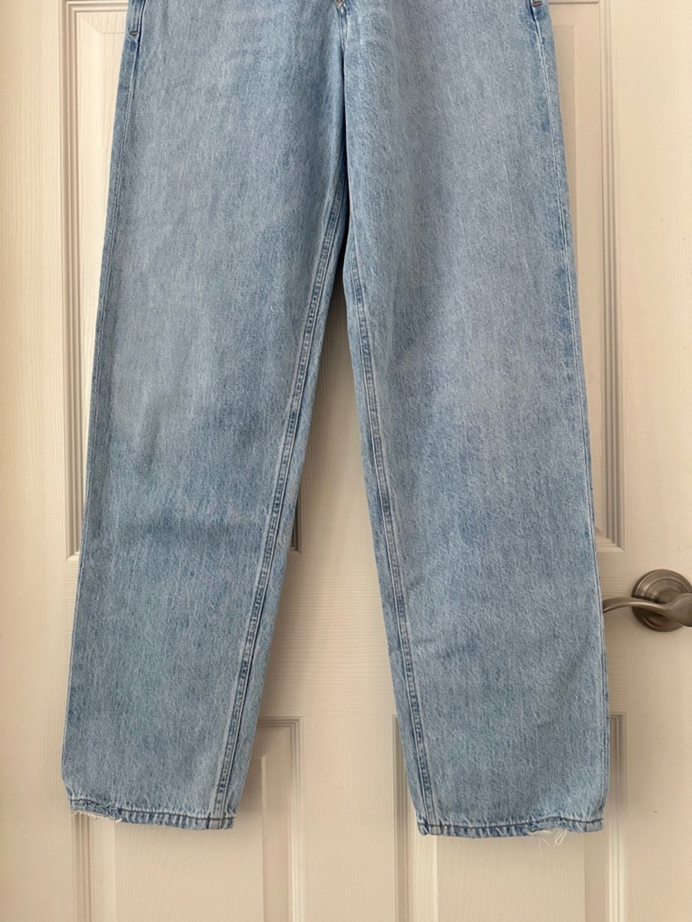 AGOLDE Criss Cross Upsized Jean Suburbia Light Wash Blue Women’s Size 24 - Picture 6 of 15